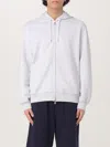 Brunello Cucinelli Grey Long Sleeves Zip-up Hoodie In Grey
