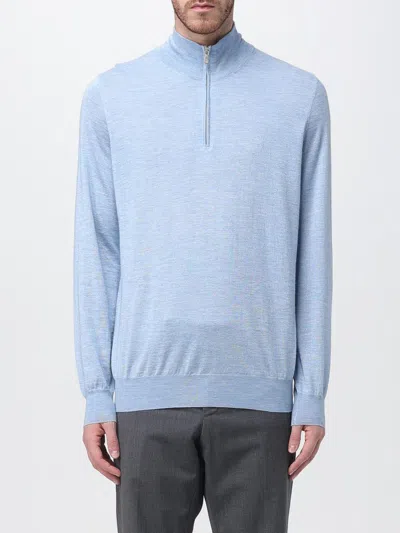 Brunello Cucinelli Classy High Collar Cashmere Sweater In Blue