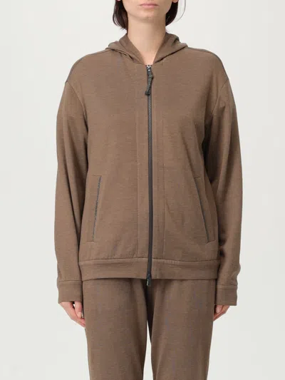 BRUNELLO CUCINELLI SWEATSHIRT BRUNELLO CUCINELLI WOMAN COLOR BROWN,H15573032