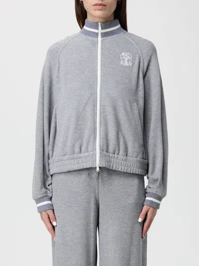 BRUNELLO CUCINELLI SWEATSHIRT BRUNELLO CUCINELLI WOMAN COLOR SILVER,H37686097