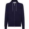 Brunello Cucinelli Sweatshirt-style Cardigan In Blue