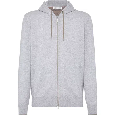 Brunello Cucinelli Sweatshirt-style Cardigan In Gray