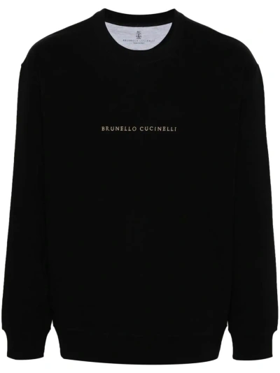 Brunello Cucinelli Sweatshirt With Embroidery In Black  