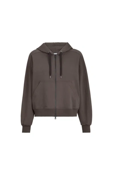 Brunello Cucinelli Sweatshirt With Embroidery In Brown