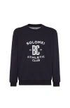 Brunello Cucinelli Sweatshirt In Blue With A Crew Neck And Pint In Blue