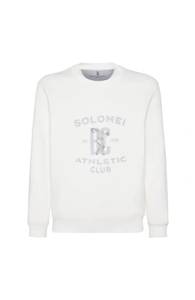 Brunello Cucinelli Sweatshirt With Print In Gray