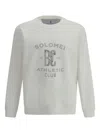 Brunello Cucinelli Men Techno Cotton Fleece Topwear With Print In Neutral