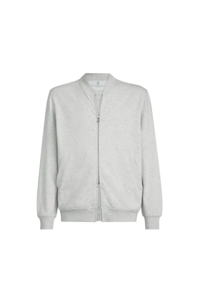 Brunello Cucinelli Sweatshirt With Zipper In Gray