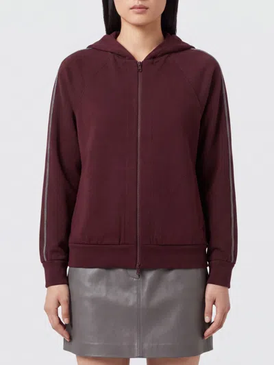 Brunello Cucinelli Sweatshirt Woman Color Wine In Brown