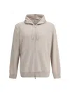 Brunello Cucinelli Cashmere Hoodie With Zip Closure