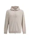 Brunello Cucinelli Cashmere Hoodie With Zip Closure