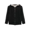 Brunello Cucinelli Shiny Trims Hoodie In Black