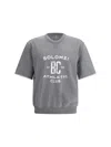 Brunello Cucinelli Versatile Short-sleeve Graphic Sweatshirt In Gray