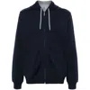 Brunello Cucinelli Zip-up Hoodie With Contrasting Lining And Ribbed Cuffs
