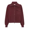 Brunello Cucinelli Collared Neck Sweatshirt With Shiny Flap Detail In Burgundy