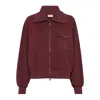 Brunello Cucinelli Collared Neck Sweatshirt With Shiny Flap Detail In Burgundy