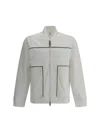 Brunello Cucinelli Men Sweatshirt With Contrast Details In White
