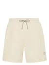 Brunello Cucinelli Logo-print Swim Shorts In Neutral