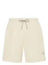 Brunello Cucinelli Logo-print Swim Shorts In Beige