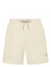 Brunello Cucinelli Logo-print Swim Shorts In Beige