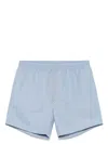 Brunello Cucinelli Branded Drawstring Swimshorts In Clear Blue