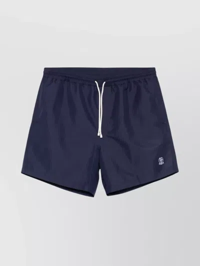 Brunello Cucinelli Elastic Waist Swimming Trunks In Black