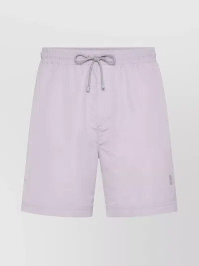Brunello Cucinelli Swim Shorts With Slip Pockets And Rear Patch Pocket In Purple