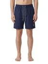 Brunello Cucinelli Straight-leg Mid-length Logo-embroidered Swim Shorts In Blue