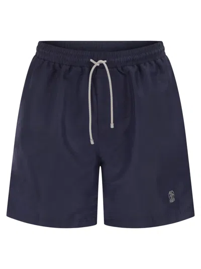 BRUNELLO CUCINELLI BRUNELLO CUCINELLI SWIMMING COSTUME WITH ELASTIC AND DRAWSTRING