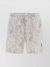 BRUNELLO CUCINELLI SWIMSHORTS WITH PAISLEY DESIGN AND BACK POCKET