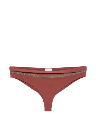 Brunello Cucinelli Swimsuit Bottom In Burgundy