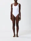Brunello Cucinelli White Techno Jersey Precious Details One-piece Swimsuit In White
