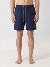 Brunello Cucinelli Straight-leg Mid-length Logo-embroidered Swim Shorts In Blue