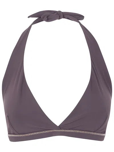 Brunello Cucinelli Swimsuit Top In Purple