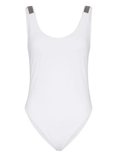 Brunello Cucinelli Swimsuit With Monili Chain Embellishment In White