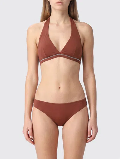 Brunello Cucinelli Swimsuit Woman Color Red In Brown