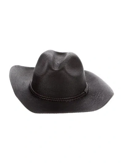 Pre-owned Brunello Cucinelli Synthetic-blend Woven Fedora Hat W/tags In Black