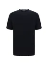 Brunello Cucinelli Double Layer Crewneck T-shirt Featuring Elegant Piping