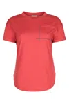 Brunello Cucinelli Red Crewneck T-shirt In Red