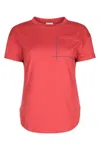 Brunello Cucinelli Red Crewneck T-shirt In Red