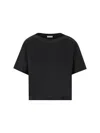 Brunello Cucinelli Round Neck Short Sleeve T-shirt With Jewel Chain In Black