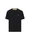 Brunello Cucinelli Logo-embroidered Cotton T-shirt In Black+creta