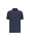 Brunello Cucinelli Men Melange Cotton And Linen Polo Shirt In Blue