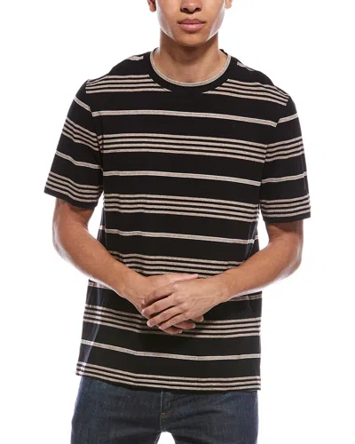 Brunello Cucinelli Striped Cotton T-shirt In Black