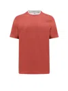 Brunello Cucinelli T-shirt Mit Kontrastbesatz In Brown