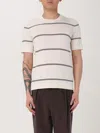 Brunello Cucinelli Short-sleeved Crew Neck T-shirt With Contrasting Stripes In Multi