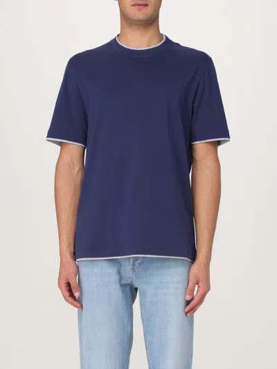 Brunello Cucinelli T-shirt  Men Color Blue 1 In Blue 1