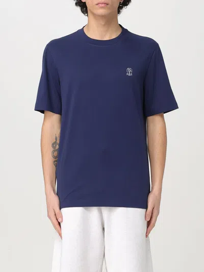 BRUNELLO CUCINELLI T-SHIRT BRUNELLO CUCINELLI MEN COLOR BLUE,425393009