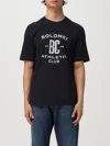 Brunello Cucinelli Graphic Print Crew Neck T-shirt With Side Slits In Blue