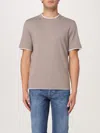 Brunello Cucinelli T-shirt With Layered Design In Brown